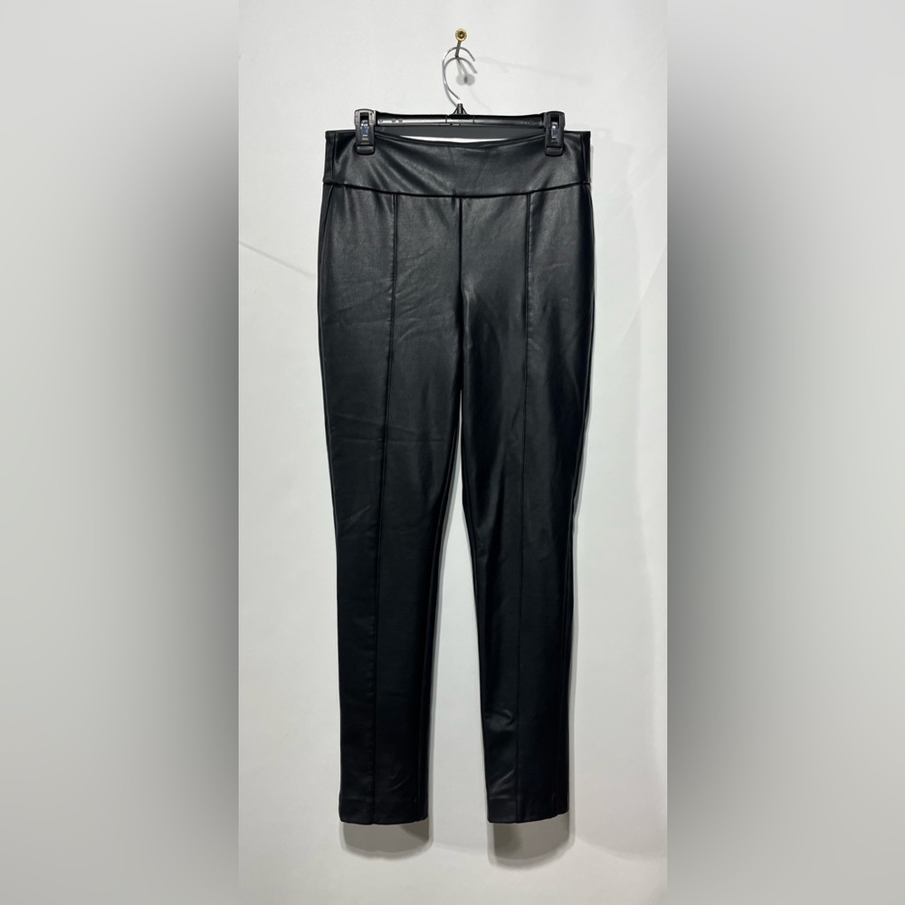 Black Tape High Rise Black‎ Soft Faux Leather Pants Size Medium Inseam 30”